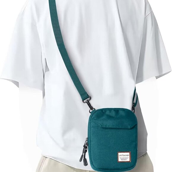 Mini Crossbody Bag Shoulder Bag for Men, Small Messenger Satchel Bag for Women - Picture 8 of 9